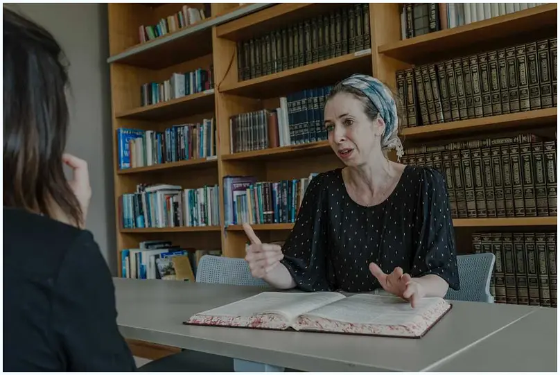 Dr. Ruth Agiv attending a women's Torah study session.